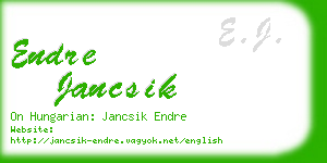 endre jancsik business card